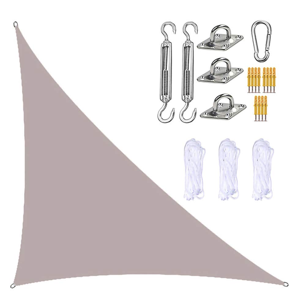 Trójkątny żagiel przeciwsłoneczny, parasol przeciwsłoneczny 13 x 13 x 19 stóp z zestawem osprzętu, 3 liny, wodoodporny, blokujący promieniowanie UV, parasol przeciwsłoneczny na patio