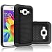 Core Prime Case, Tekcoo(TM) [Tmajor Series] [Coal Black] Shock Absorbing Hybrid Rubber Plastic Impact Defender Rugged Hard Protective Case Cover Shell for Samsung Galaxy Core Prime/Prevail LTE