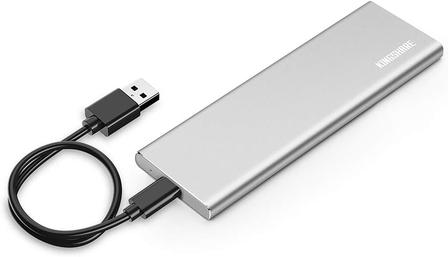 KINGSHARE USB Type-C 3.0 External Enclosure Case for SATAIII 6Gb/s M.2 2280 SSD-Silver …