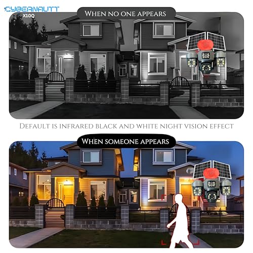 Image of XUGA Cybernautt X10Q 4+4+4 MP Triple Lens Full HD Battery Powered & Solar Sim Camera with External Hooter | Dual Solar | Human Detection | Motion Detection | 2 Way Audio