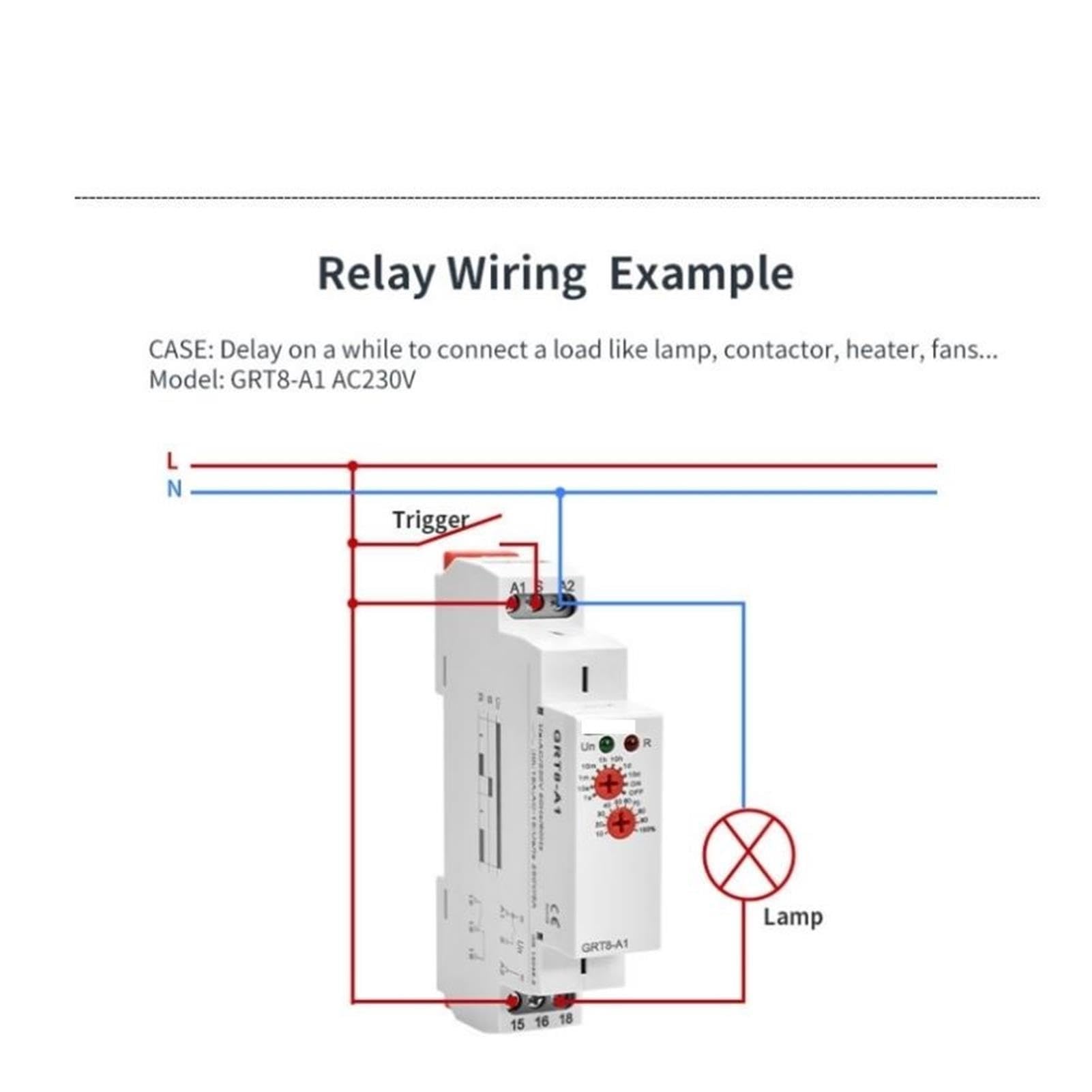 GRT8-A Electronic 16A SPDT ON Delay Timer Relay Time Relay 12V 24V 220V DIN Rail Type AC230V OR AC/DC12-240V(GRT8-At-ACDC12-240V)