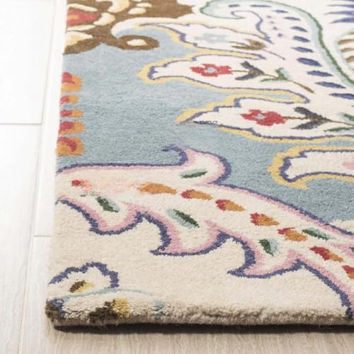 Image of Irregular Shape Handmade Woolen Carpet White Colour Size 4x6 feet