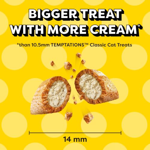 Temptations Jumbo Stuff Crunchy & Soft Cat Treats, Tuna, 14 oz | Crunchy outside, soft inside, under 2 calories per treat, resealable stay-fresh tub, 100% complete & balanced - Image 3