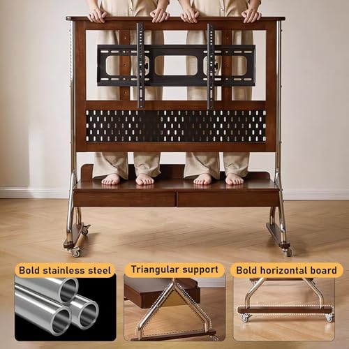 Soporte móvil para TV resistente con ruedas, ajustable miniatura 5