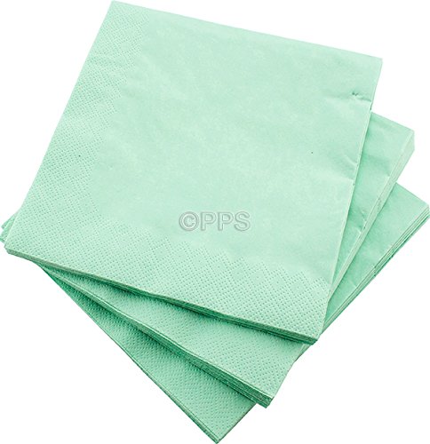 Party & Paper Solutions 20 servilletas de Papel de 3 Capas de Color Verde Claro  40 cm x 40 cm, Ideal para Bodas, bautizos, Fiestas, barbacoas, etc.