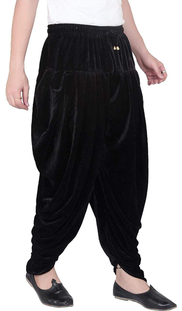 Trustous Mens Cotton Blend White Patiala Salwar Pants (BLACK) - Image 4 thumbnail