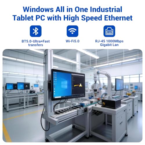 Image of 15.6 inch Industrial Touch Panel Monitor All-in-One Tablet PC, Open Frame Display Win 11 Pro Fanless Computer with Celeron N5095 8GB RAM 128GB ROM, 1920 * 1080 IPS, VESA Mount for Kiosk Automation POS