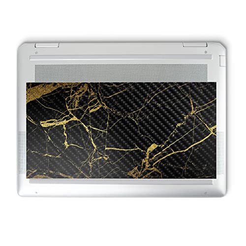 Image of MightySkins Carbon Fiber Skin Compatible with HP Spectre x360 14 inch (2022) Full Wrap Kit - Black Gold Marble | Protective, Durable Textured Carbon Fiber Finish | Easy to Apply | Made in The USA