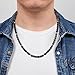 TIYO Mens Beaded Necklace, Black Onyx Men's Necklace, 6mm Hematite Healing Crystal Necklaces, Natural Stone Beads Necklace for Men Protection Anxiety Stress Relief Jewelry Gifts