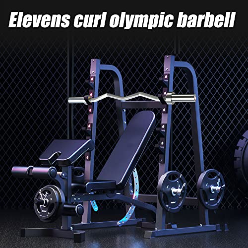 EZ Bar Curl Barbell 4ft, Rated 330LB for Biceps Strength Training
