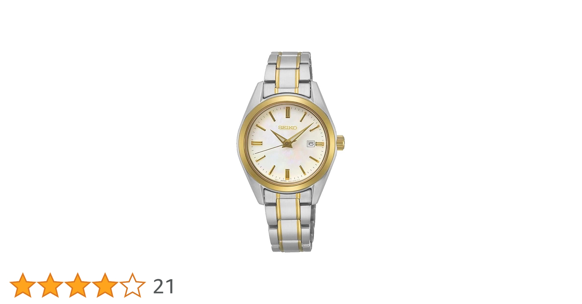 Seiko Quartz White Dial Two-Tone Ladies Watch SUR636P1