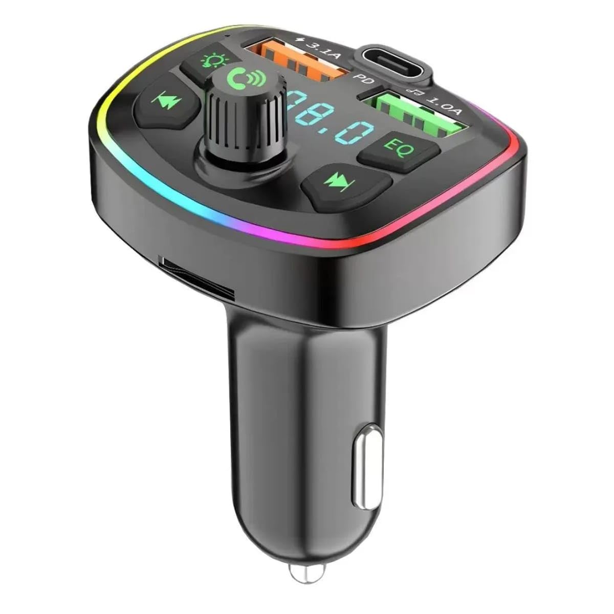 Jaxter Bluetooth 5.3 FM Transmitter for Car with 20W Fast Charging USB-C Port, LED Screen, Hands-Free Call & Music Player Adapter-image-16