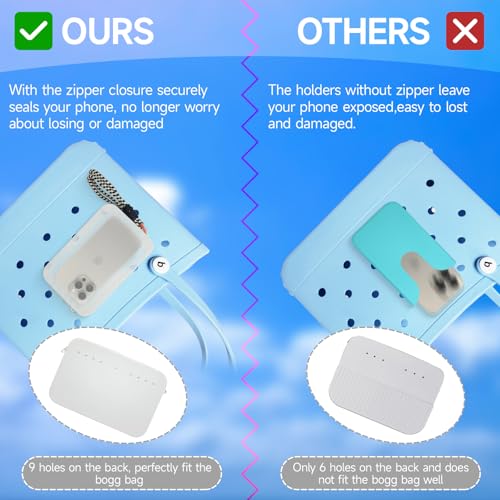 7Pcs Silicone Wallet Phone Holder, Momlife Sunflower Charms for Bag Accessories, 4pcs Hooks Set, Bogg Organizer Pouch with Zipper, Beach Bag Accessories3