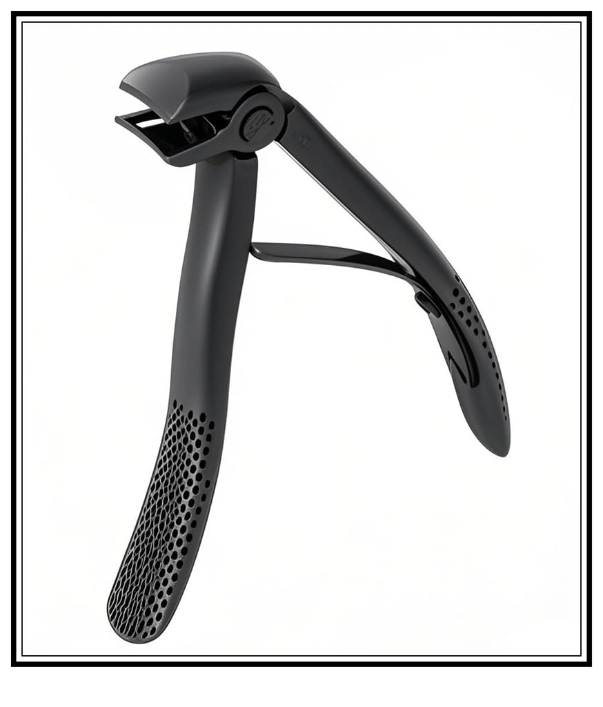 Professional Nail Clippers with Non-Slip Grip, Long Handle Design for Fingernails and Toenails, Black