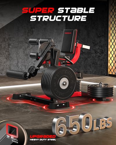 Image of FEIERDUN 4-in-1 Adjustable Leg Extension Curl Machine - 700lbs Capacity Leg Extension Machine for Lower Body Workouts - Adjustable Leg Curl Machine