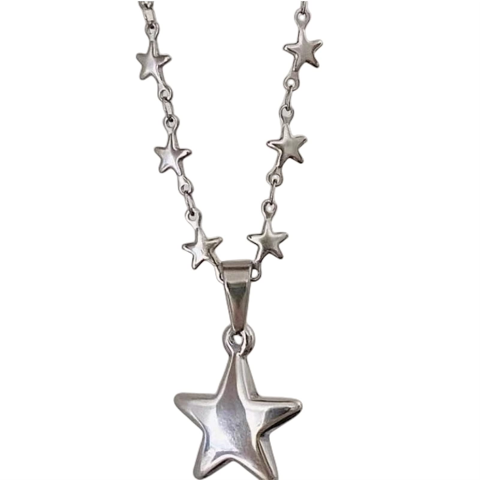 SHENGANGY2K Necklace Gothic Star Necklace For Women Teen Cute Charm Retro Fairy Grunge Accessories Preppy Stuff Adjustable