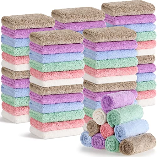 Image of 72 Pcs Baby Washcloths 10 x 10 Inches Microfiber Coral Fleece Baby Face Towels Extra Absorbent Wash Clothes for Babies Wash Cloths for Newborns, Infants and Toddlers