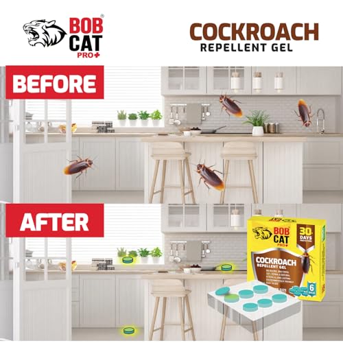 Image of Natural Cockroach Repellent Gel | 100% Herbal | Most Effective 30 Days Strong Protection | Long-Lasting | Eco-Friendly | For Car, Home, Warehouse, Factory & Office | Pack of 6 | FORMULATION 3X