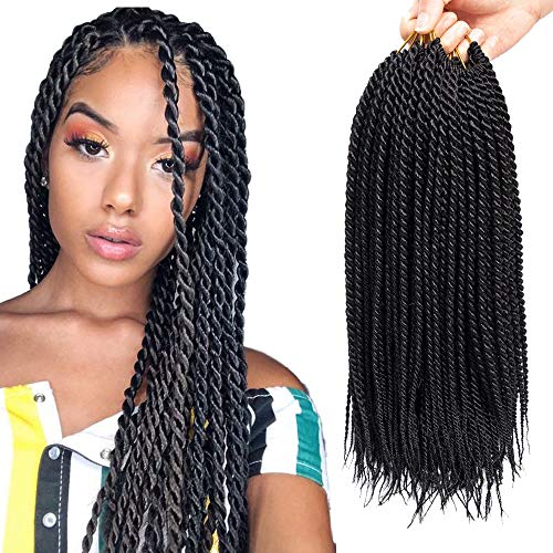 fani 20 inch 8 Packs Senegalese Crochet Braids Havana Mambo Twist Braiding Synthetic Fiber Hair Twist Extension (20", 1B#)