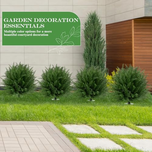 FAJUNZH Artificial Topiary Bushes for Outdoors with Spike, Boxwood Ball Fake Shrubs UV Resistant Faux Plants for Indoor Outdoor Fall Thanksgiving Halloween Decor - image 7