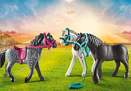 Chevaux Frison Knabstrupper X3 Playmobil La Boîte - vue 5