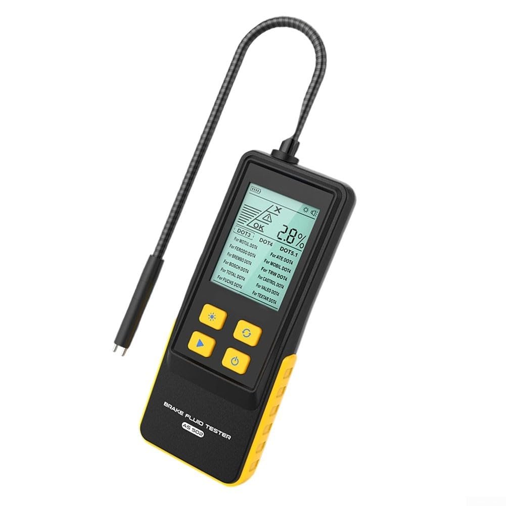 AS502 Tester digitale del liquido dei freni con display da 2,8 pollici, analisi dell'umidità per DOT3 DOT4 DOT5.1, misuratore del contenuto di acqua, strumento diagnostico auto