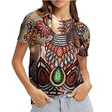 Oberteile Berufskleidung, Damen Berufskleidung Poloshirt Damen Bluse Damen Ohne Kapuze Plissee Kleidung Neckholder Top Tunika Große Größen Sommer Bluse V-Ausschnitt Damen T (Braun,3XL)