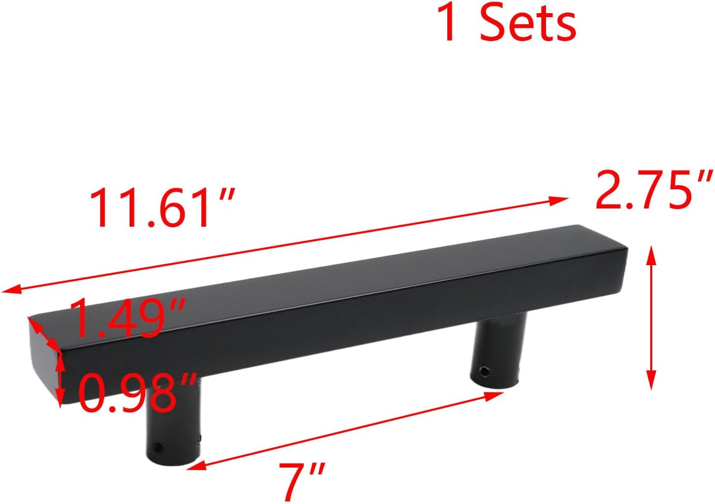 T Tulead Double Sided Push Pull Handles Sliding Door Hardware Barn Door Glass Door Handles Black 7-Inch Hole Centers