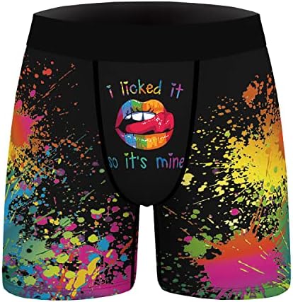 Aueyan Mens Boxer Briefs Valentines Day Underwear Funny Valentines Day Gifts for Him Husband Boyfriend Boys friends Naughty Sexy Cute Novelty Hilarious Gag Gifts for Him Tie Dye and Black M