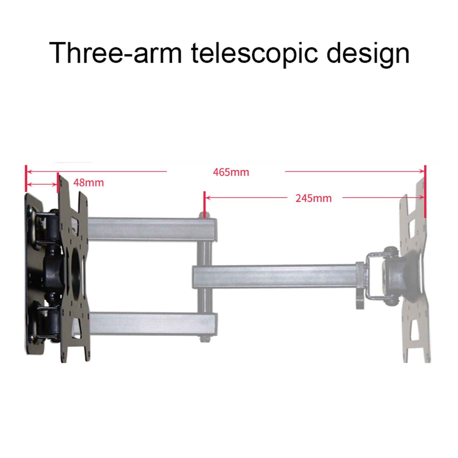 Supporto da parete per TVSupporto per TV Supporto da parete per monitor TV completamente snodabile per TV da 22-55 pollici Supporto da parete per TV con design con fascetta per cavi Max 400x