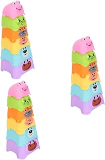Toyvian 3 Conjuntos De Copos De Empilhamento De Animais Copos De Banho De Classificação Brinquedos De Nidificação Copos De Nidificação De Chuveiro Brinquedos De Empilhamento Infantil