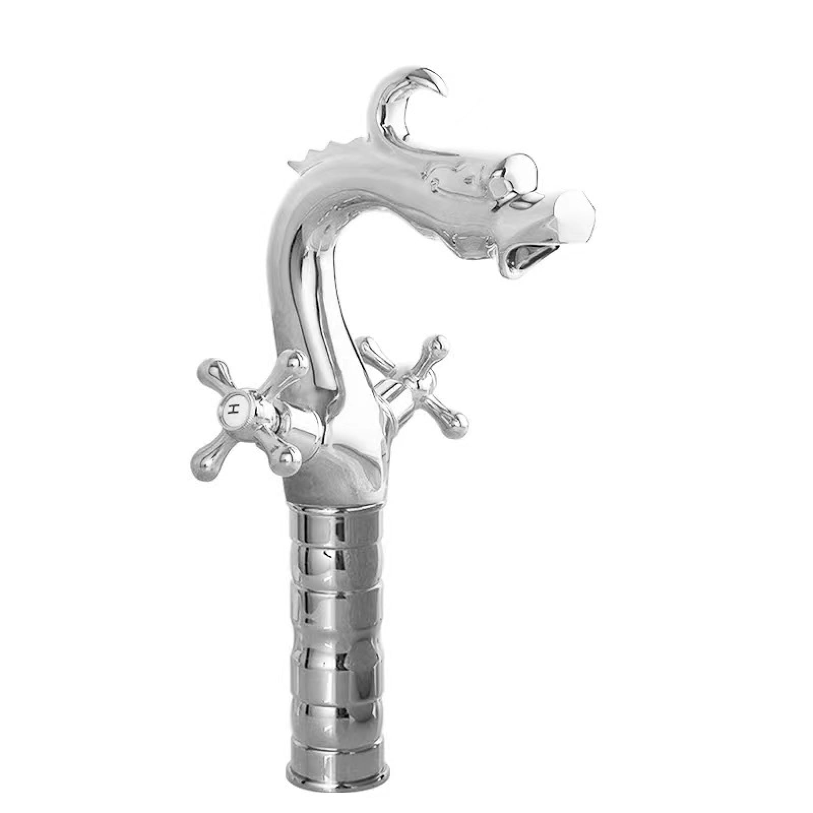 Fanjubei Electroplating Is High Bathroom All-Copper Vintage Hot And Cold Basin Faucet