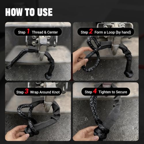 Image of BARTOO 2PCS Soft Shackles 1 /2 Inch x 22 Inch - 56,000LBS Break Strength