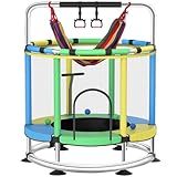 Trampolin für Kinder, vollständig rostbeständig, 200 kg, Anti-Rollover-Trampolin, runde...