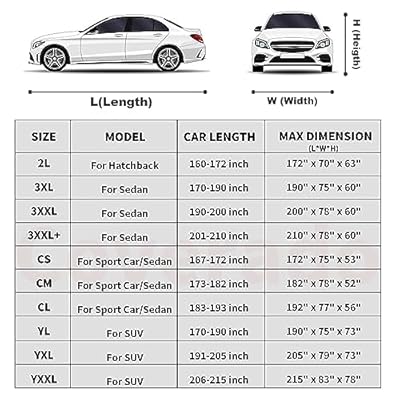 Coverado Car Cover Waterproof All Weather, 210D Lightweight Full Exterior Covers Snow Wind Sun UV Protection, Outdoor Car Covers for Automobiles Universal Fit for Sedan (170-190)