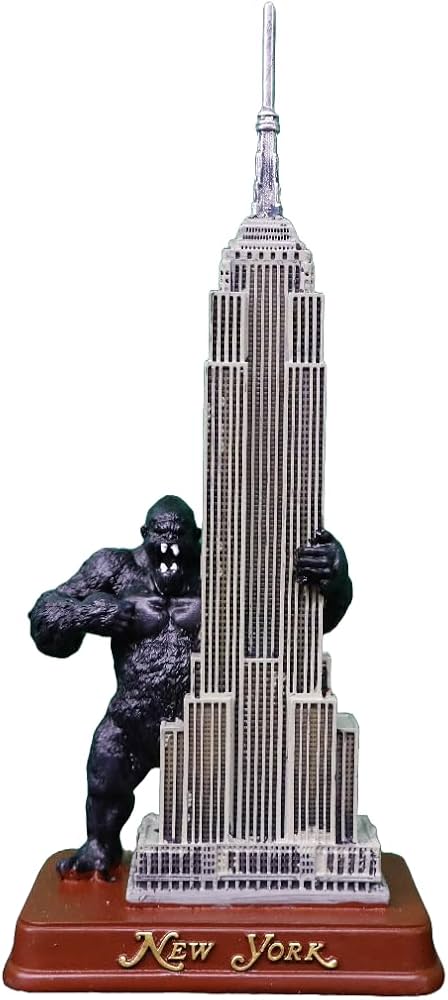 ZIZO Empire State Building Replica Statue and King Kong Figurine
