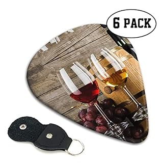 Verres à vin rouge et raisins avec médiator en bois pour guitare acoustique, guitare électrique, basse, ukulélé – fin… - Les Beatles, Paul McCartney, John Lennon, RIngo Starr, George Harrison Verres à vin rouge et raisins avec médiator en bois pour guitare acoustique, guitare électrique, basse, ukulélé - fin… – Image 2