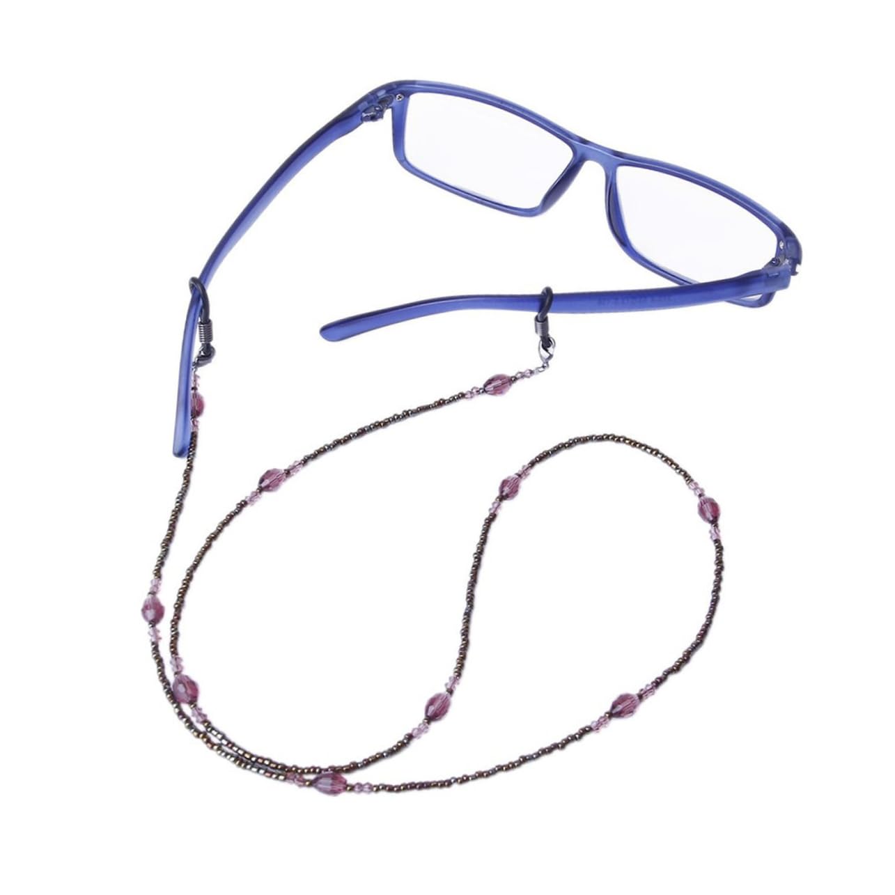 3piezas Cadena De Gafas Decorativa Bohemia Cuentas Moradas Sujeción Elegante y Accesorio De Moda Para Mujeres