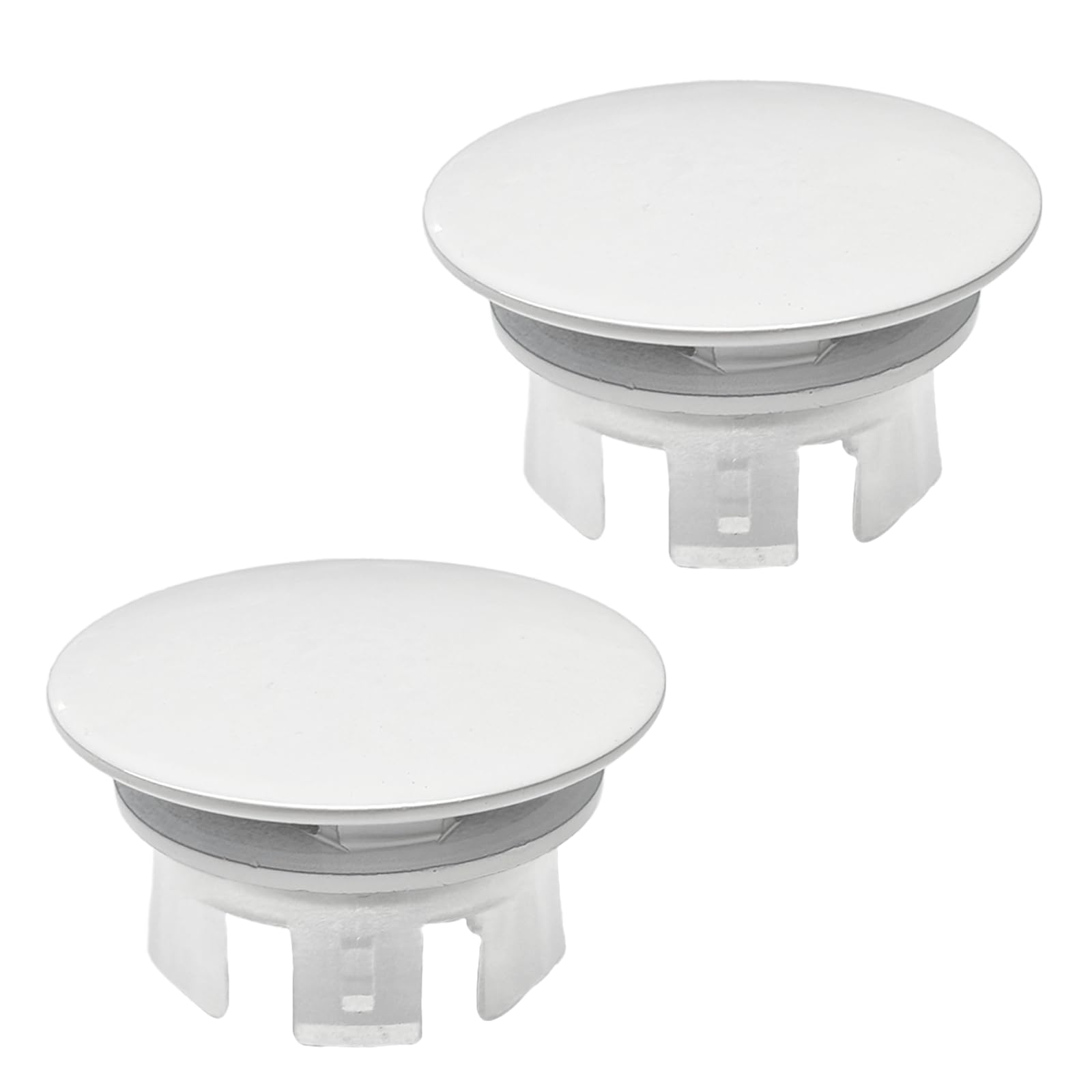Photo 1 of 2 Pack Basin Sink Overflow Covers,2-Layer Copper Overflow Rings,Bathroom Kitchen Sink Over flow Trim Ring Replacement Dual Layer Insert in Hole Round Caps(White)