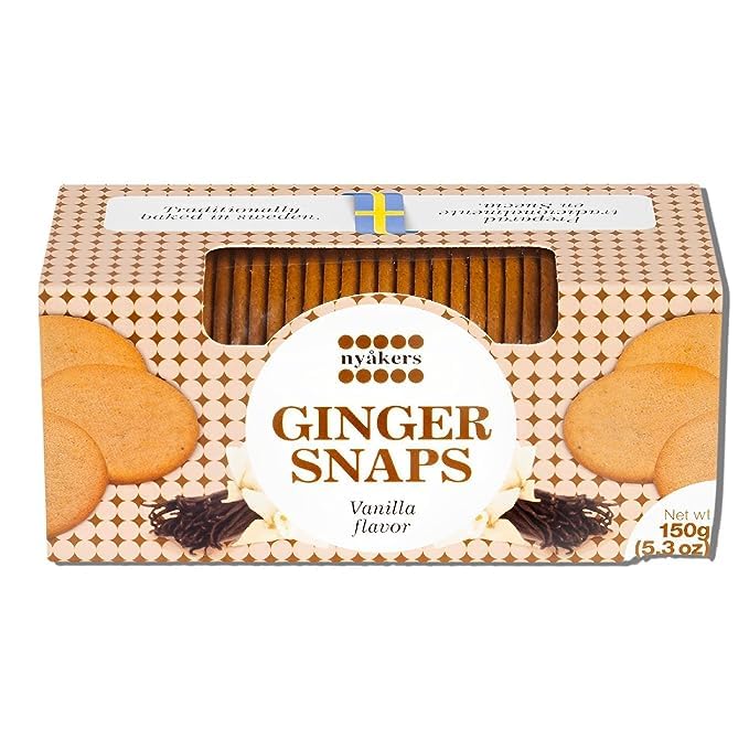 Nyakers Pepparkakor - Galletas de jengibre sueco, galletas veganas, aperitivos sin lácteos, galletas gourmet, regalo de comida para vacaciones, San