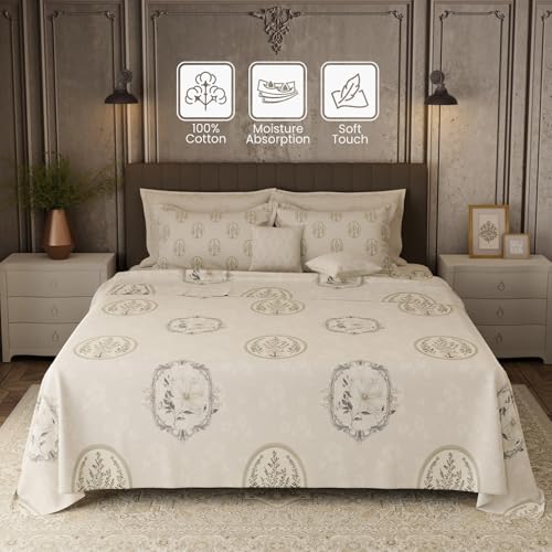 Image of BOUTIQUE LIVING Platinum Pulse Monticello 100% Cotton 800 TC Grey Floral King Bedding Set