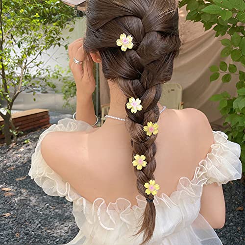 30 Pack Mini Hair Clips Small Cherry Flower Cute Hair Claw Clips Strong Hold For Thin Hair Hair Girls's Gifts Flower Styling Accessories For Women Girls (Yellow + Green + Pink) #TOP4