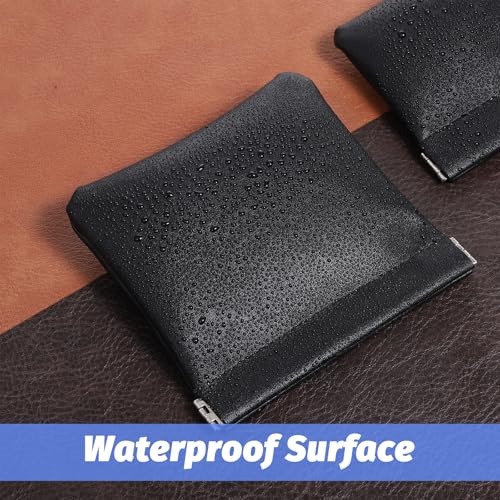 3 Stück Münzbörse Mini Leder Klein Geldbeutel Leder Klein Portemonnaie Münzbeutel Kreditkartenetui Geldbörse Kleingeldbörse Coin Purse Clip Bag für Kosmetik Kopfhörer Schmuck Aufbewahrung(2 Größe)