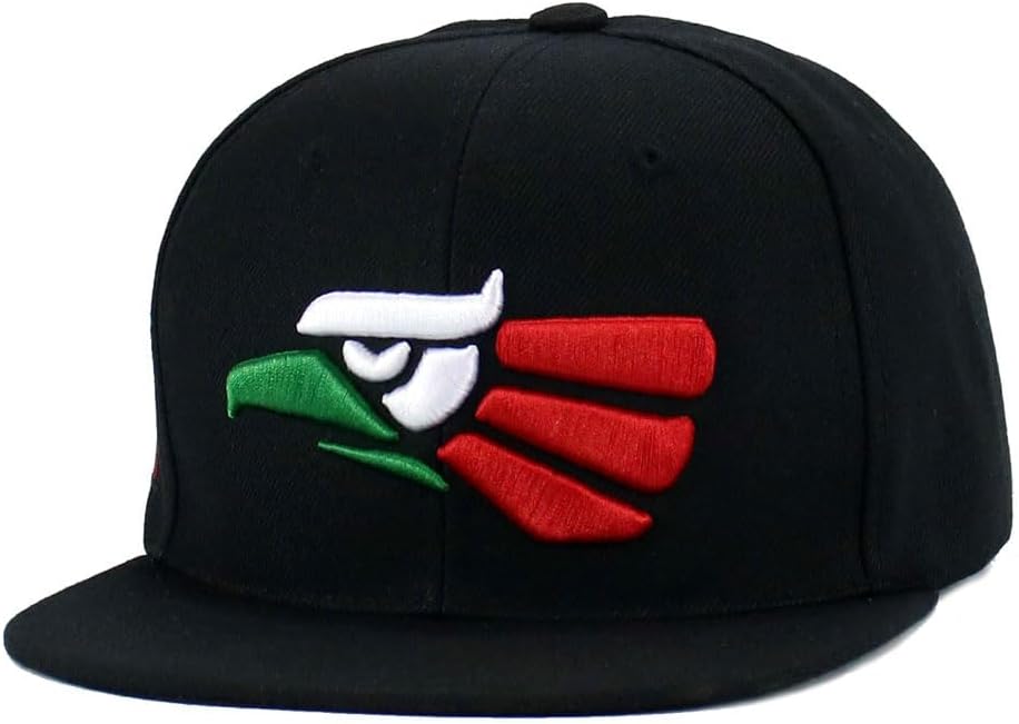Mexican Mexico Hat Hecho En Mexico Eagle Aguila Embroidered Adjustable Snapback Flat Bill Baseball Cap - Image 3