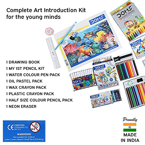Image of Doms Art Strokes Kit | Perfect Value Pack | Kit For Creative Minds | Gifting Range For Kids | Combination of 10 Stationery Items