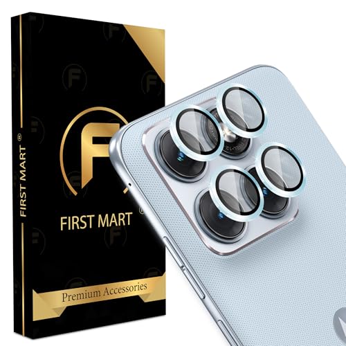 Image of FIRST MART Blue Camera Ring Guard Protector for Motorola Edge 70 Fusion | Tempered Glass with Metal Alloy Rings, HD Clear, Scratch Resistant, Case-Friendly | Pack of 1