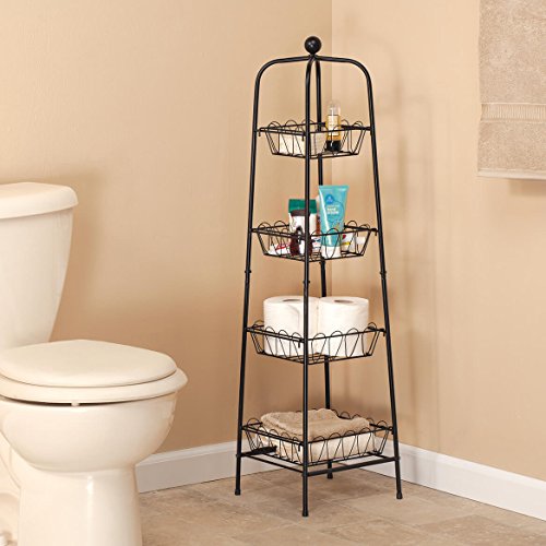 Fox Valley Traders 4-Tier Metal Basket Stand For Storage And Organization, One Size Fits All #TOP1