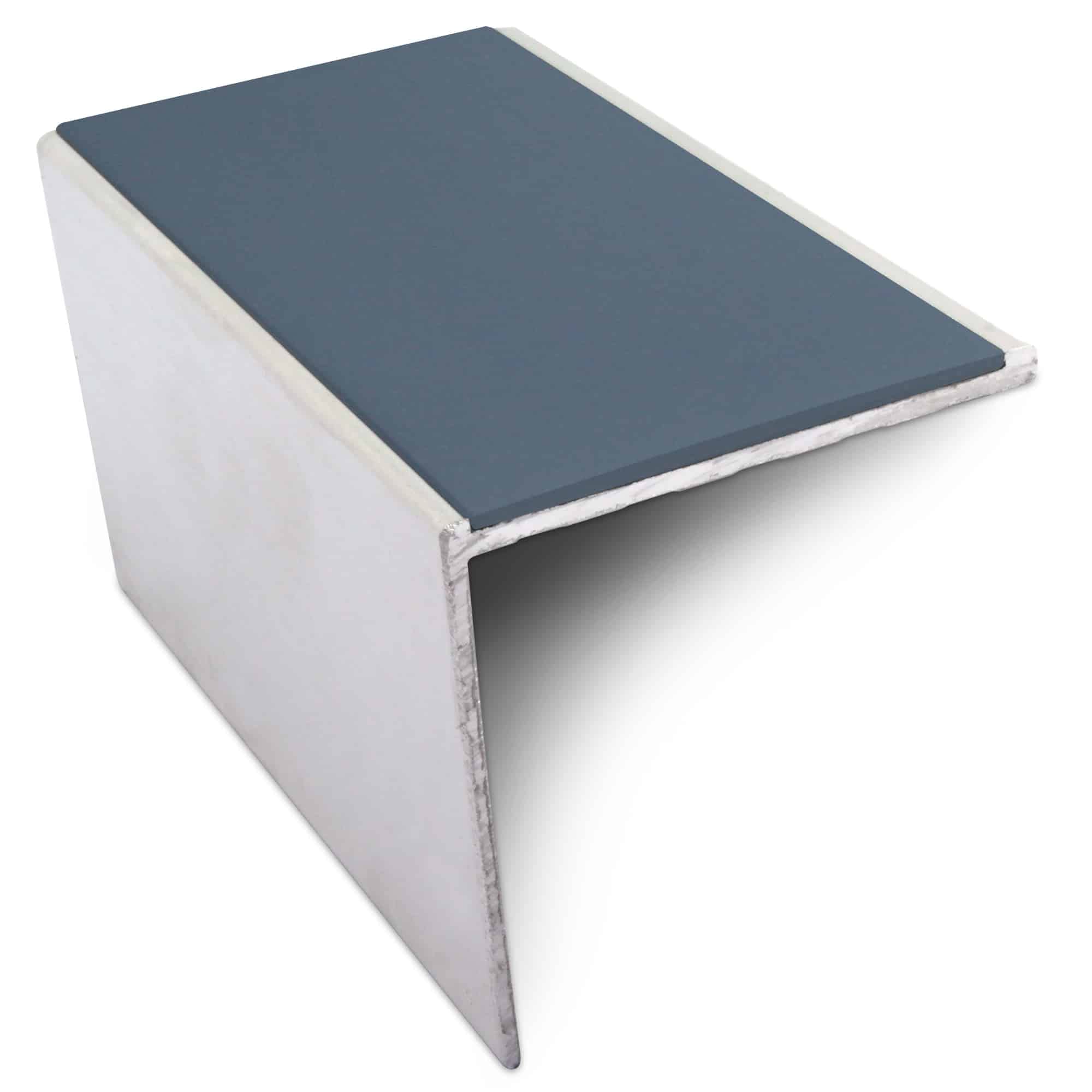 NSL19 56 x 55mm DDA Compliant Aluminium Non Slip Stair Nosing Edge Trim with PVC Insert - Cobalt Blue, 2.77m