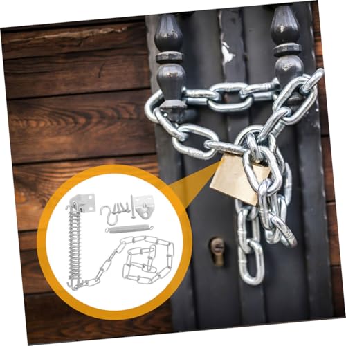 Cadena de seguridad de puerta para proteger el hogar con tope de acero plata 6