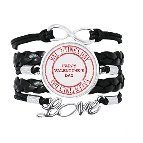 Bracelet de Saint-Valentin en cuir rouge torsadé Diythinker